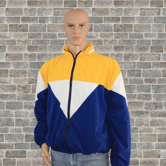 American Players Other - Retro American Players Vintage 90s Jacket Yellow Blue White Zip Windbreaker